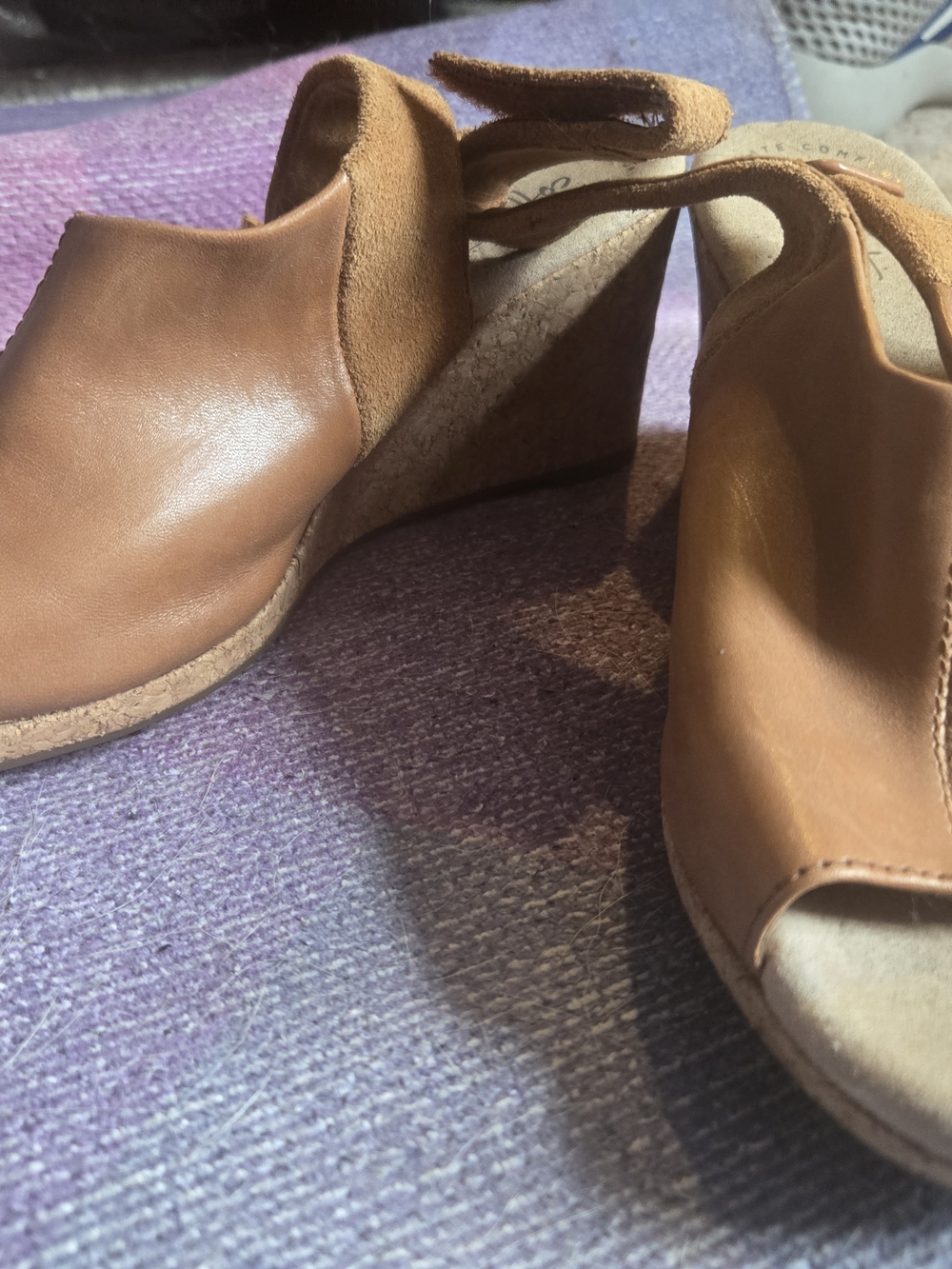 Wedge Slide Sandals in Tan